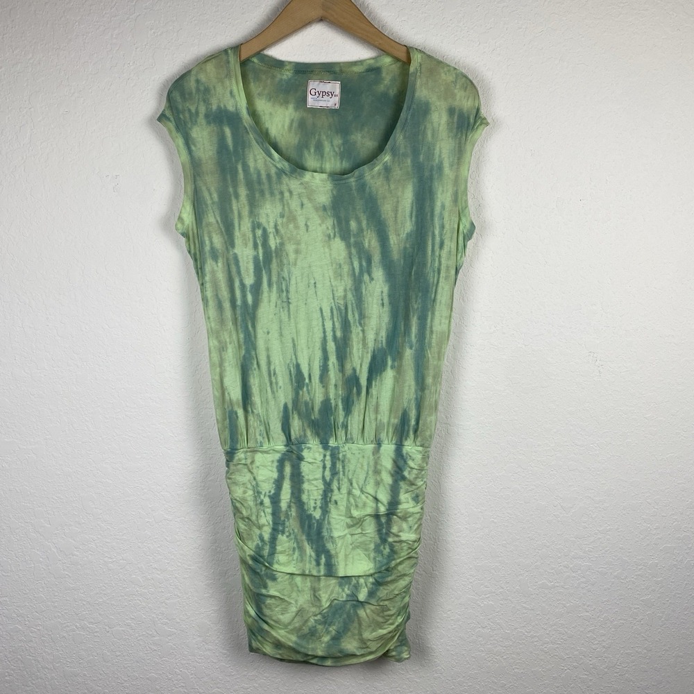 Gypsy 05 Mini Dress Size S Tie Dye Green Beach Coastal Boho Hippie Coverup